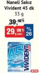 VİVİDENT NANELİ SAKIZ 33 G VİVİDENT NANELİ SAKIZ 33 G